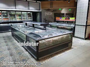 Congelador refrigerado supermercado de la carne fresca de la isla de la exhibición