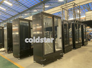 Congelador de cristal de enfriamiento dinámico vertical comercial de la exhibición del helado del escaparate del congelador de la puerta del doble 2 de -22C