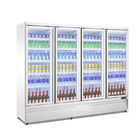 Refrigerador vertical de la exhibición de la bebida de las puertas del anuncio publicitario 4