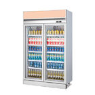 Refrigerador vertical de la bebida de la bebida de la puerta de los refrigeradores dos de la exhibición del supermercado del refrigerador de cristal de la cerveza