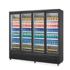 Negro refrigerado puerta de cristal vertical del refrigerador de la bebida del escaparate del supermercado