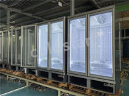 Congelador vertical de la vitrina de la capacidad grande con la puerta de cristal doble