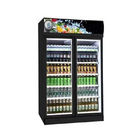 Refrigerador de cristal vertical de la exhibición de la puerta de la bebida del refrigerador comercial de la leche con el regulador de Digitaces