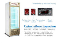 Congelador de cristal comercial refrigerado supermercado de la puerta del congelador vertical de la exhibición del helado del escaparate