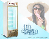 Congelador de cristal vertical de la exhibición del helado de la puerta del supermercado 400L del congelador de la puerta solo