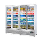 Vitrina refrigerada vertical de la puerta de cristal comercial para exhibir la leche fría de las bebidas