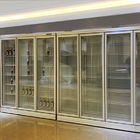 Congelador comercial de la exhibición de la comida congelada del refrigerador del supermercado de la puerta de cristal vertical