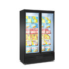 Congelador de refrigerador vertical de la exhibición de la puerta de cristal comercial del congelador de 2 puertas