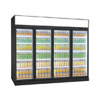 Vitrina de cristal de enfriamiento del refrigerador de la puerta del supermercado del escaparate del refresco del refrigerador de la fan
