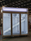 Congelador vertical del grado del enchufe -22 del supermercado con la puerta de cristal