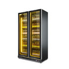 Refrigerador vertical de enfriamiento de la puerta de cristal de la fan para el refrigerador de la exhibición de la bebida de la energía del monstruo de la venta