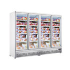 Congelador vertical de la puerta del anuncio publicitario 4 de la baja temperatura del refrigerador grande de cristal del supermercado
