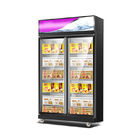 Congelador de cristal refrigerado comercial de la situación de la puerta para exhibir la comida congelada o el helado