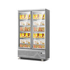 Frost - congelador vertical de la exhibición de la puerta del helado de cristal libre y de la comida congelada para los hoteles y los supermercados