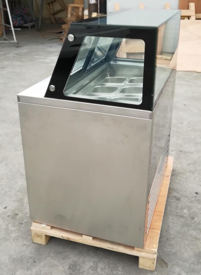 Congelador refrigerado del escaparate del helado, congelador del almacenamiento de Gelato de 6 Congelador refrigerado del escaparate del helado, congelador del almacenamiento de Gelato de 6