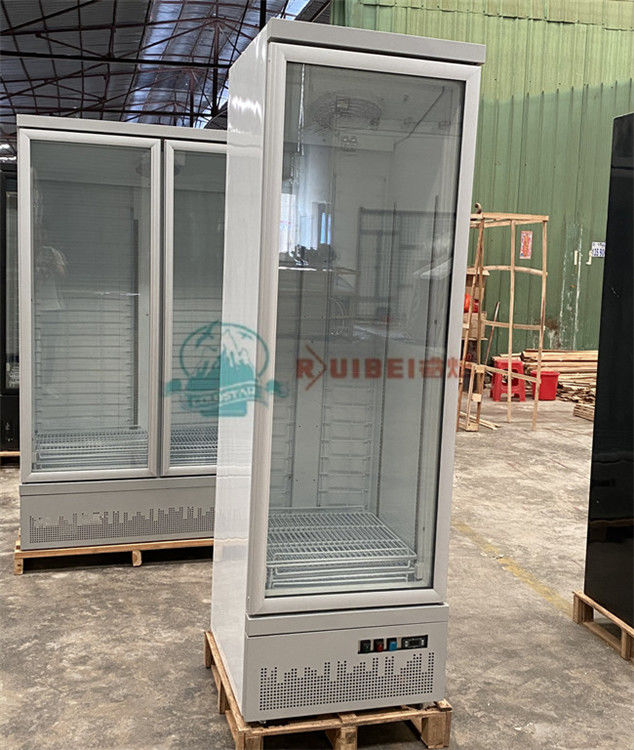 refrigerador vertical 2 de la puerta 450L del escaparate de cristal comercial ahorro de energía del congelador