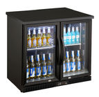 Refrigerador de la bebida de la barra del soporte de la parte posterior de la parte inferior, refrigerador de cristal de la barra de 2 puertas con el estante de la capa del PVC