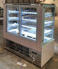 Refrigerador de cristal los 4ft, 4 capas de la exhibición del cuadrado de la panadería de los pasteles del escaparate de cristal de la torta