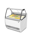 Congelador del escaparate del helado de 4 cacerolas, sola fan de la fila que refresca el refrigerador de la exhibición de Gelato