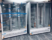 Tipo inferior congelador de cristal comercial del soporte con el sistema de evaporación del agua automática del dren
