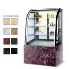 Refrigerador de cristal curvado anuncio publicitario, refrigerador de enfriamiento de la exhibición de la torta de la fan de los 2.0m