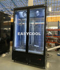 Escaparate vertical del congelador del helado de la puerta doble de la puerta de cristal comercial del congelador con CE