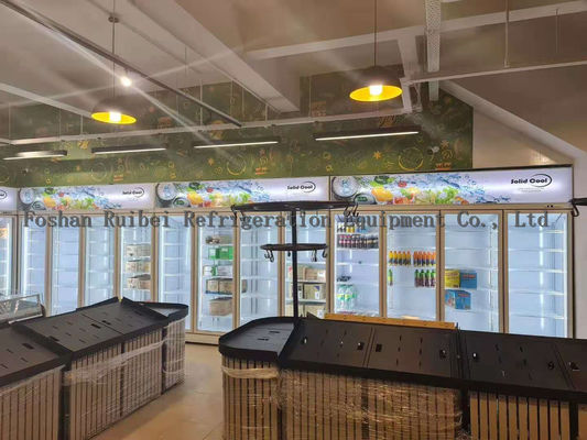 -18 al congelador de refrigerador vertical del escaparate del soporte del top de la puerta de -20 2 /3/4 para el supermercado