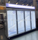 Congelador vertical de congelación del escaparate de la vertical de cristal comercial de las puertas