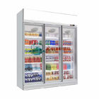 Un escaparate de cristal más desapasible del refrigerador de la puerta de la bebida de las puertas del supermercado 3 del refrigerador de la exhibición
