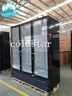 Congelador comercial de la exhibición de las puertas de los supermercados 3, congelador de cristal descongelado de la puerta