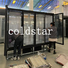 Del congelador de cristal de cuatro equipo vertical del refrigerador del supermercado del congelador de la exhibición del escaparate del helado puertas