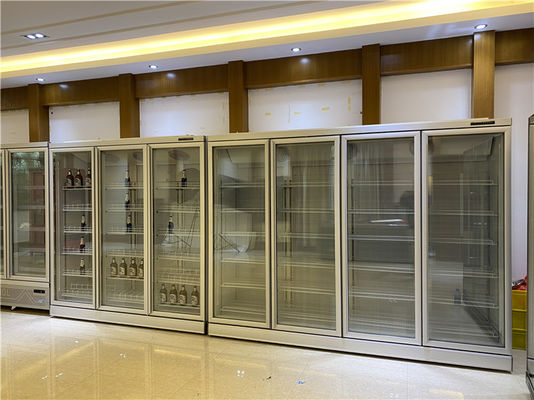 Muilt comercial - refrigerador partido de la exhibición de la bebida del estilo de la puerta