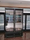 Vitrina de cristal del refrigerador de la bebida de la bebida de la puerta 2, refrigerador comercial de la puerta doble del supermercado
