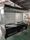 Refrigerador abierto vertical de la exhibición de la bebida de la cortina de aire de la cubierta multi comercial