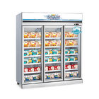 Refrigerador de cristal comercial de la exhibición de la puerta del helado de la comida congelada del gelato del refrigerador vertical del congelador