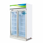 Congelador de refrigerador de cristal de la exhibición de la puerta del congelador vertical de la puerta doble del supermercado