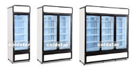 Venta caliente 1 2 comerciales refrigerador vertical de la bebida de la cerveza de la vitrina del refrigerador de 3 puertas