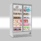 Congelador vertical de la bebida del supermercado de la exhibición de las puertas de cristal frías del refrigerador 2