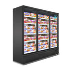 Congelador comercial de la exhibición de las puertas de los supermercados 3, congelador de cristal descongelado de la puerta