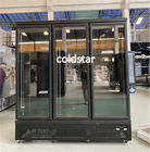 El supermercado vertical del congelador de la exhibición de las puertas del anuncio publicitario 3 refrigeró el escaparate