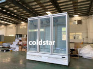 Refrigerador y congelador verticales de la exhibición del supermercado de la puerta de cristal comercial del refrigerador