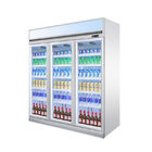 La bebida vertical de la exhibición de tres puertas refrigeró el congelador de cristal comercial de la puerta del escaparate para el supermercado