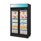 La vertical del escaparate del supermercado refrigeró el refrigerador de cristal del refrigerador de la exhibición del escaparate de la puerta del refrigerador comercial