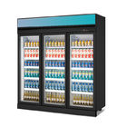 puertas de cristal 1600L que descongelan el refrigerador refrigerado supermercado de la bebida del escaparate