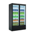Refrigerador vertical de la exhibición de la conservación en cámara frigorífica de la bebida de la energía del escaparate del refrigerador de la puerta doble