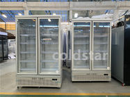 Refrigerador vertical de la exhibición de las puertas de cristal triples comerciales del congelador 4