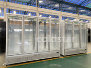 Congelador y refrigerador verticales de la exhibición de la puerta de cristal del supermercado con CE