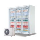 3-4-5-6 sistema remoto de la puerta de la fractura del refrigerador de la exhibición del refrigerador del refrigerador comercial vertical de cristal de la exhibición