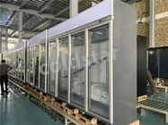 Congelador de cristal de congelación de las puertas de la vitrina 4 de la carne vertical comercial