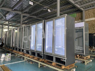 Refrigerador de cristal de enfriamiento de la exhibición de la puerta de la fan vertical del supermercado